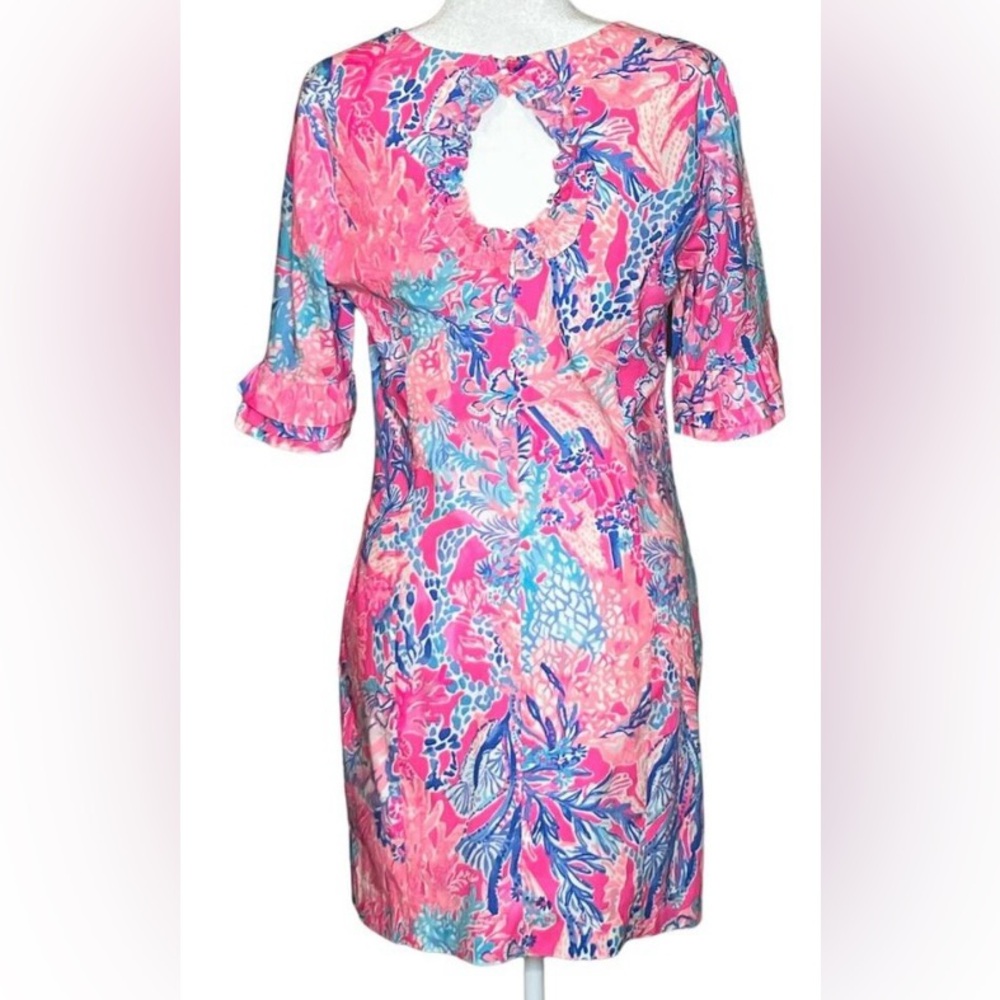 Lilly Pulitzer Pink and Blue Floral Backless Dress